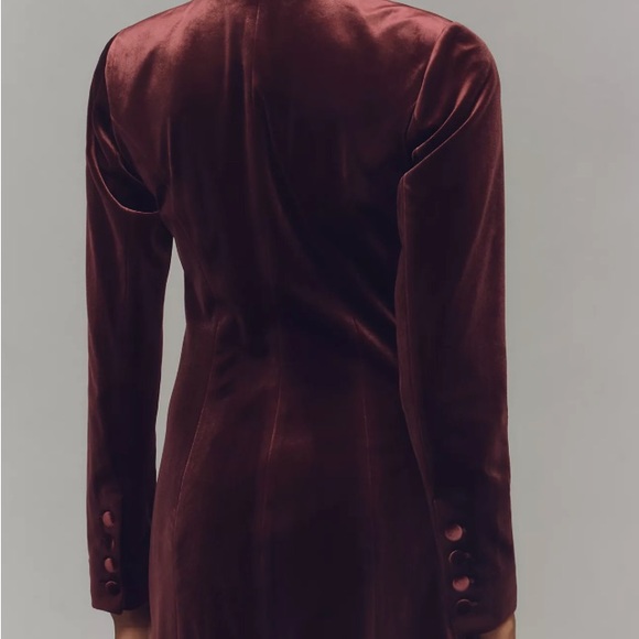 NWT Anthropologie Good American Velvet Blazer Mini Dress size XS, color:wine - Picture 3 of 3
